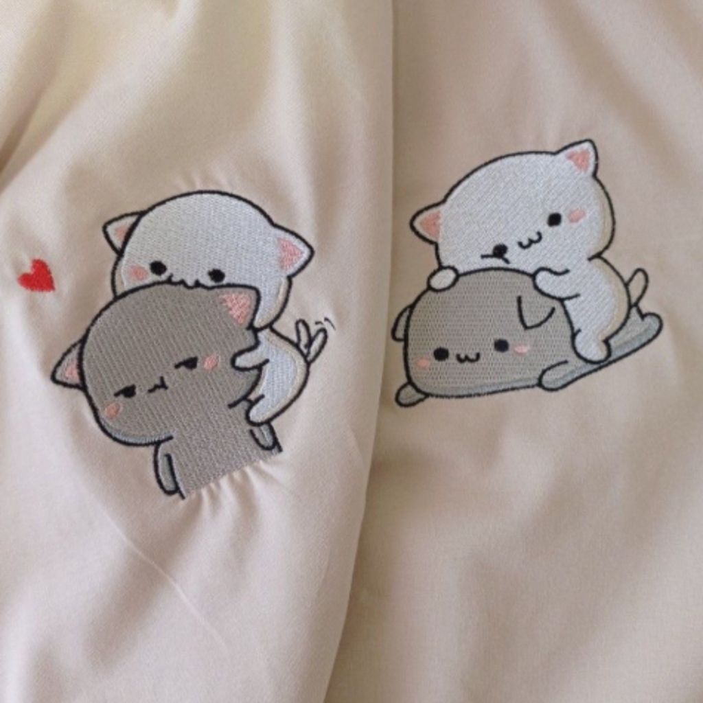 Playful Kittens Embroidered Hoodie